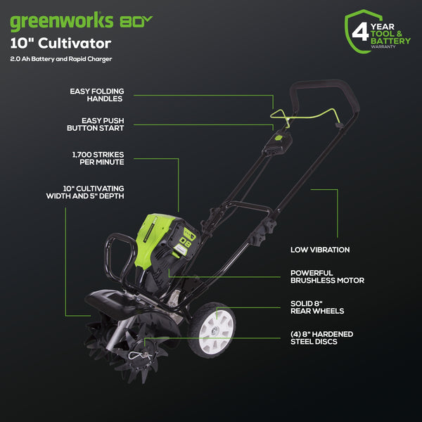 Greenworks cordless cultivator tiller