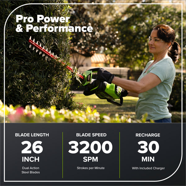Greenworks cordless hedge trimmer